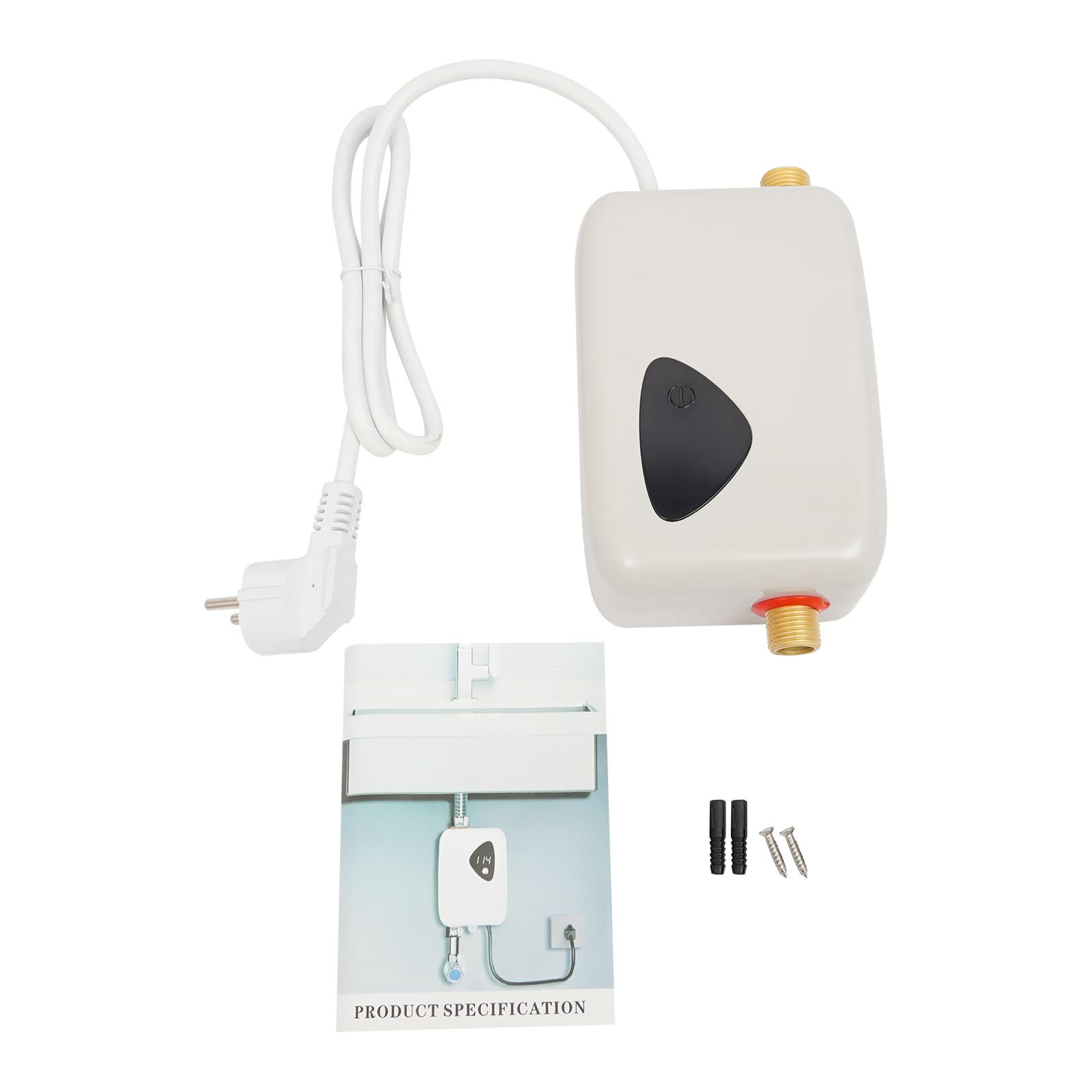 Scaldacqua istantaneo elettronico, 3800 W, 220 V, mini scaldabagno con indicatore di temperatura, plug-and-play, scaldabagno elettrico senza serbatoio, regolatore elettronico (grigio)
