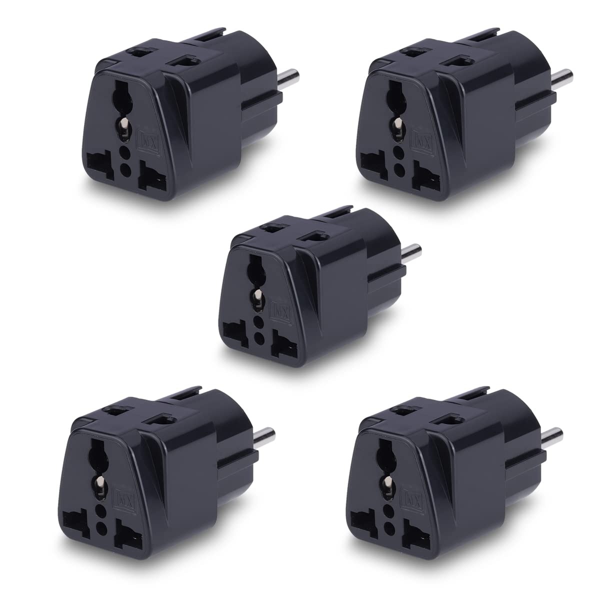 MX Europe Travel Adapter India to Europe (Schuko) Plug- 2 Way 3 Pin Universal Conversion Plug Type E/F European Plug Worldwide Travel Adapter Multi-Purpose Use in Home & Offices Black-picture-30