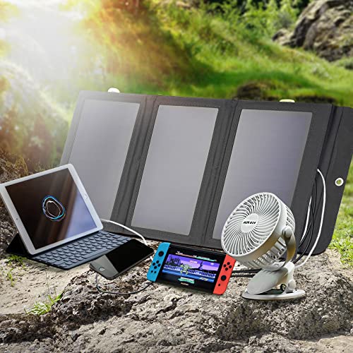 Image of ALLPOWERS SP002 5V 21W Solar Panel, Portable Solar Charger, 3 USB Output & 2 USB Input Waterproof Foldable Solar Panel, PD 18W Fast Charging, High Efficiency Conversion for RV, Outdoor, Camping