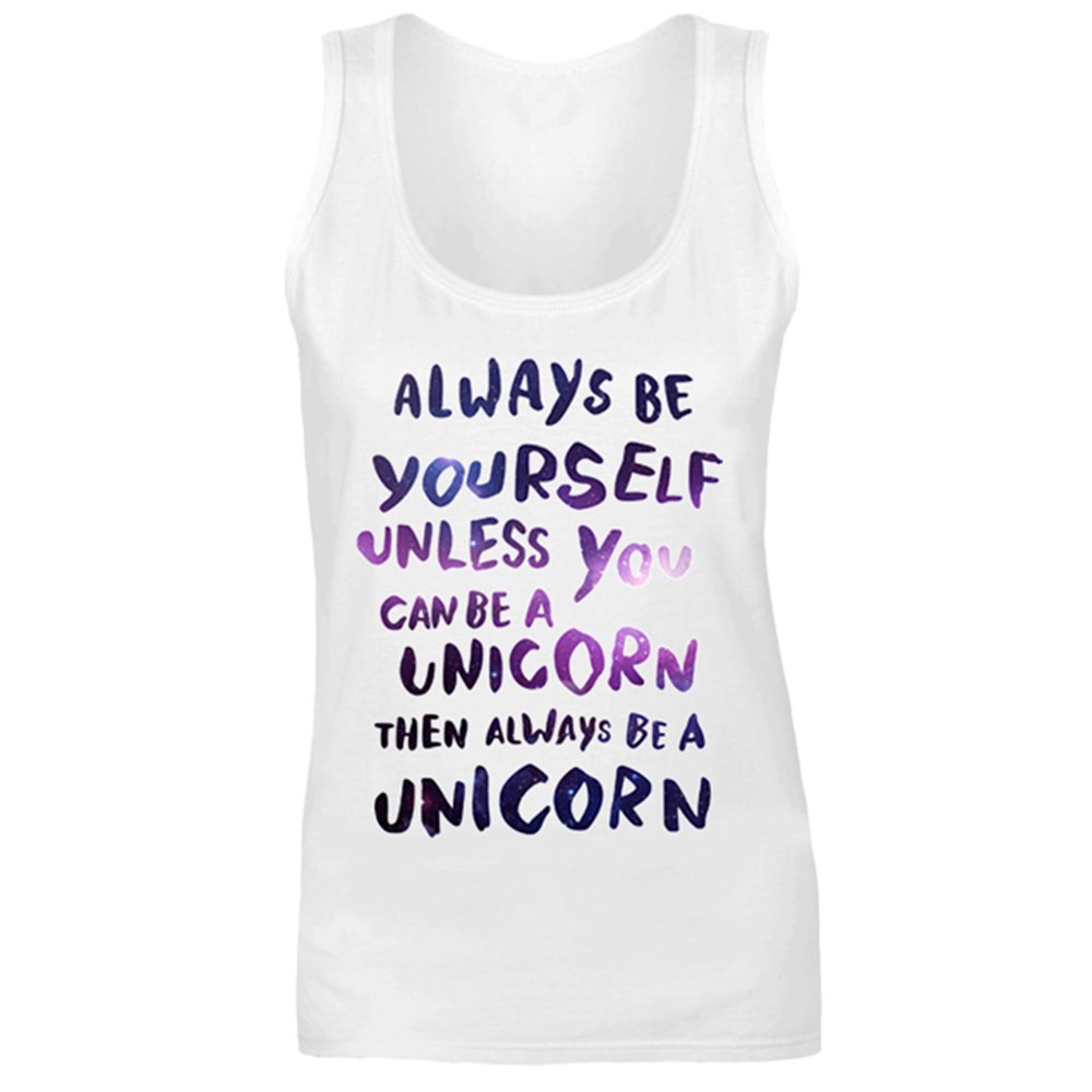 Womens Always Be Yourself Unless You Can Be A Unicorn Vest Tank Top White UK 12 (L)