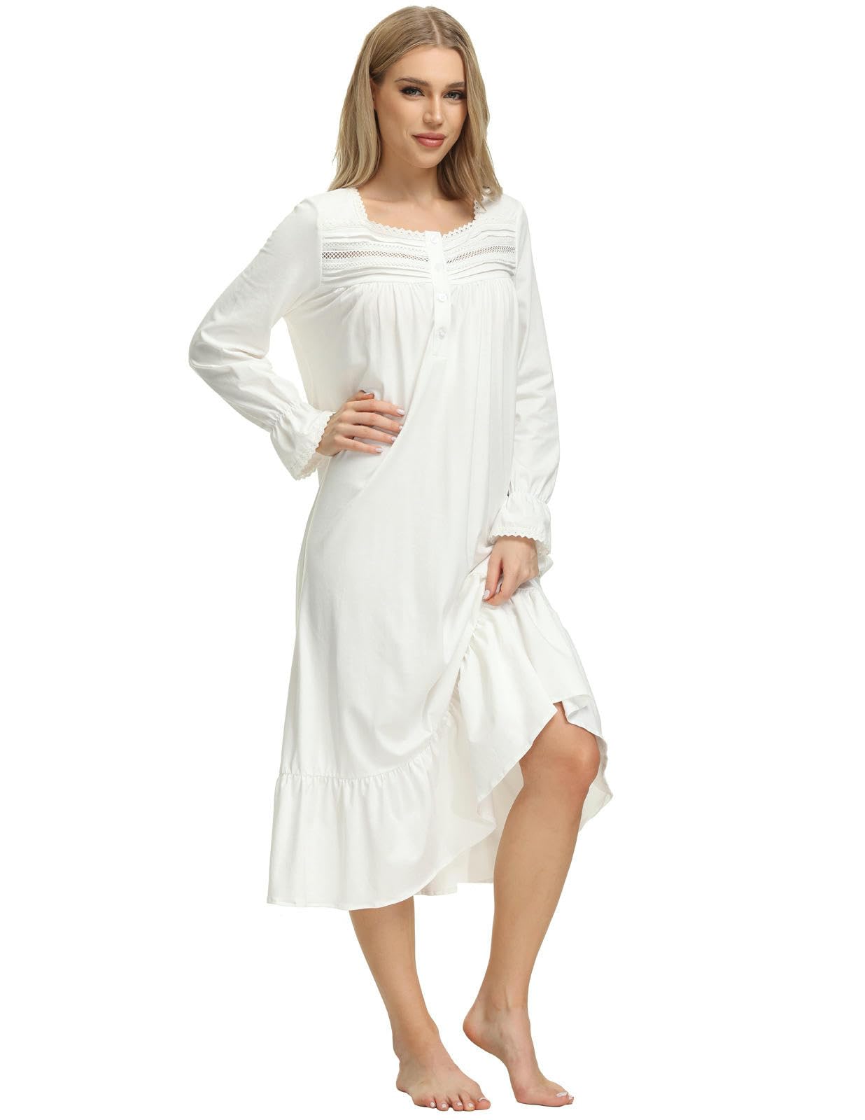 Pigiama da Donna Pigiami A Manica Lunga Vittoriani Abito Principessa Bianco Festa di Halloween Abiti Casa-Rosa-XL