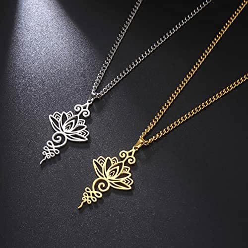 Ketting met lotusbloem goud stainless steel • Lotus bloem yoga kettinkje