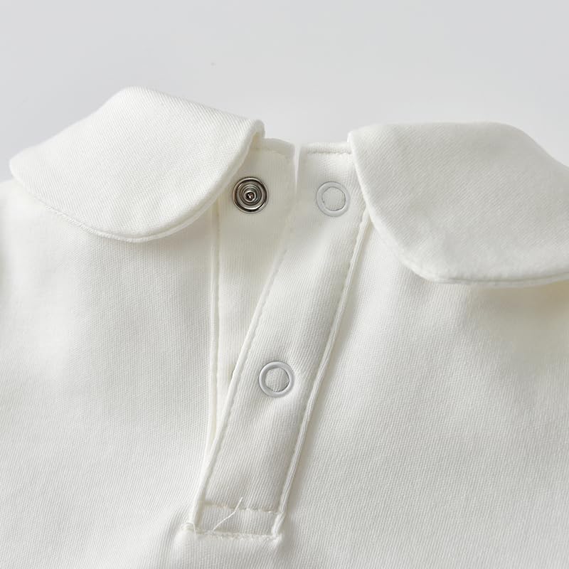 Image of Toddler Kids Girls Boys Basic Peter Pan Collar Tee Shirt T-Shirts Tops Bottom Long Sleeve Solid Blouse