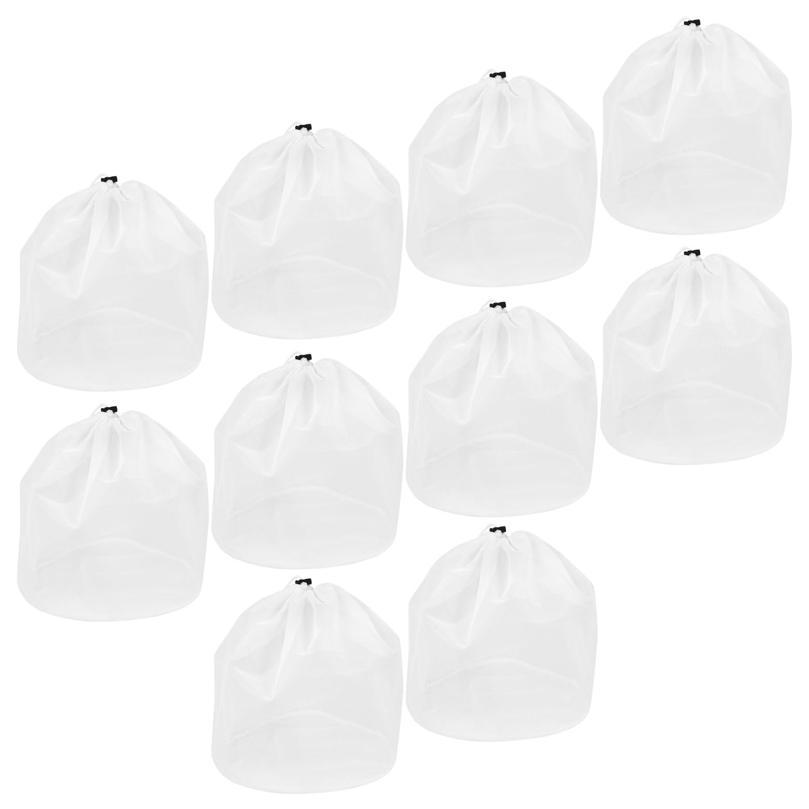 OSALADI Sacchetto per Bucato 50x70 Cm in Poliestere 10 Pezzi Chiusura a Coulisse Bianco Protezione Indumenti e Maglioni Lavaggio in Lavatrice e Viaggio