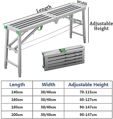 Échafaudage pliable portable avec plateforme antidérapante
