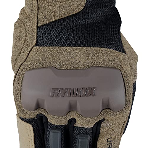 Image of Rynox Suede Urban Pro 2 Gloves - Cuff Length Motorcycle Riding Gloves | Impact Protection | Scaphoid Protection | Abrasion Resistance - Sand Black, Small, Motorsports