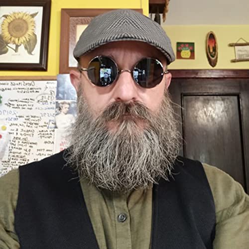 Image of Red Lens Circle Glasses Small Round Polarized Sunglasses for Women Men Retro Hippie Style Circle Sun Glasses
