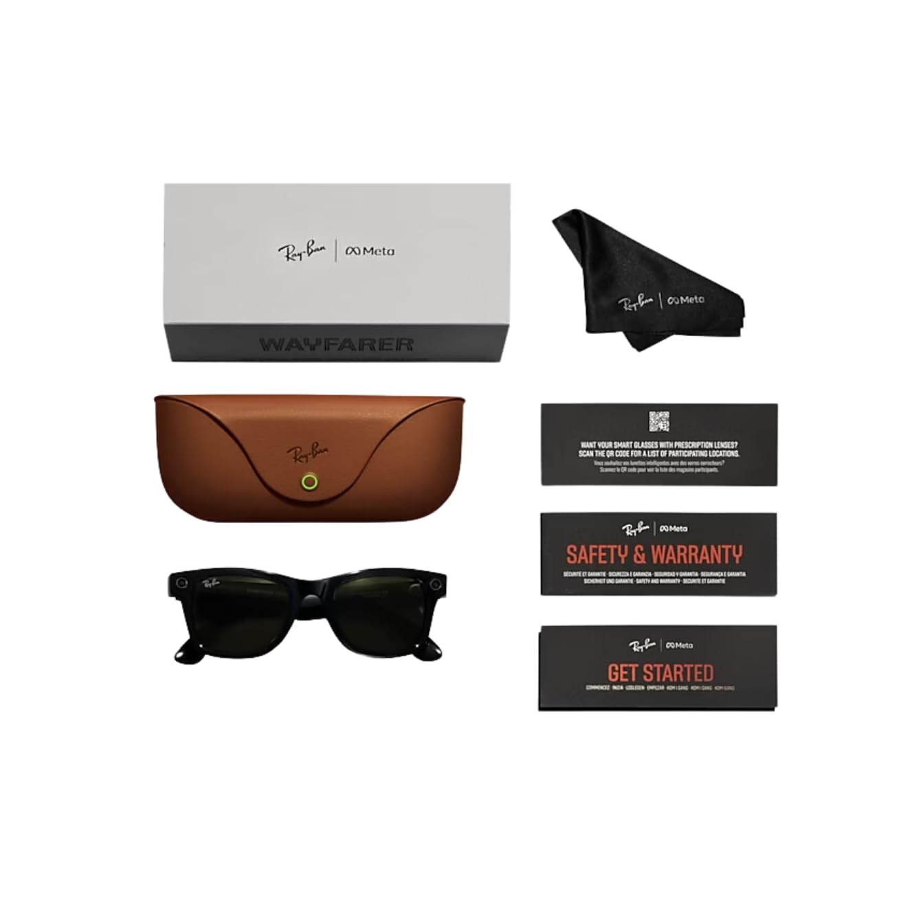 Lunettes connectées Meta Ray Ban Wayfarer Noir mat et vert graphite