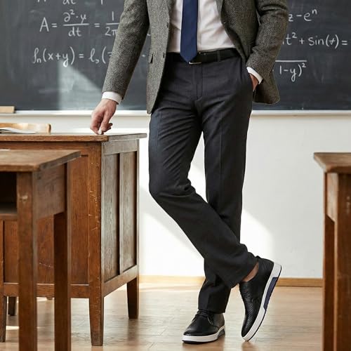 Image of konhill Men's Casual Oxford Shoes - Breathable Dress Shoes Loafers Lace-up Flat Sneakers