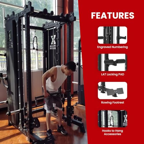 Image of Let's Play Commercial Multi-Functional Power Rack with Smith Machine | All-in-One Home Gym Trainer for Full Body Workouts | Commercial Grade Frame Warranty ( Call on 8587902343)