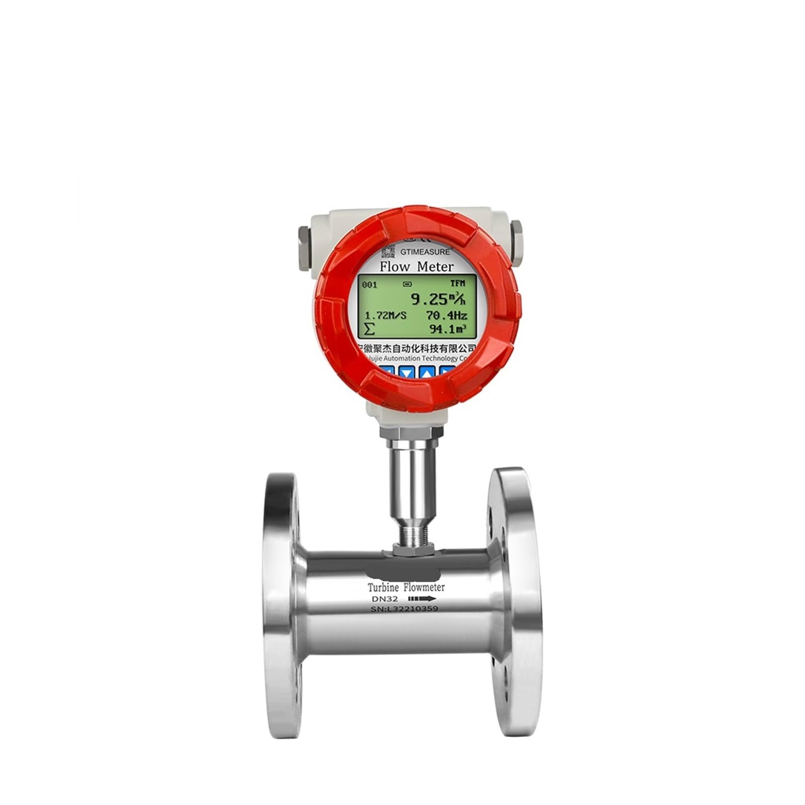 Débitmètre de qualité industrielle SS304 DN40 avec écran LCD et sortie 4-20 mA RS485