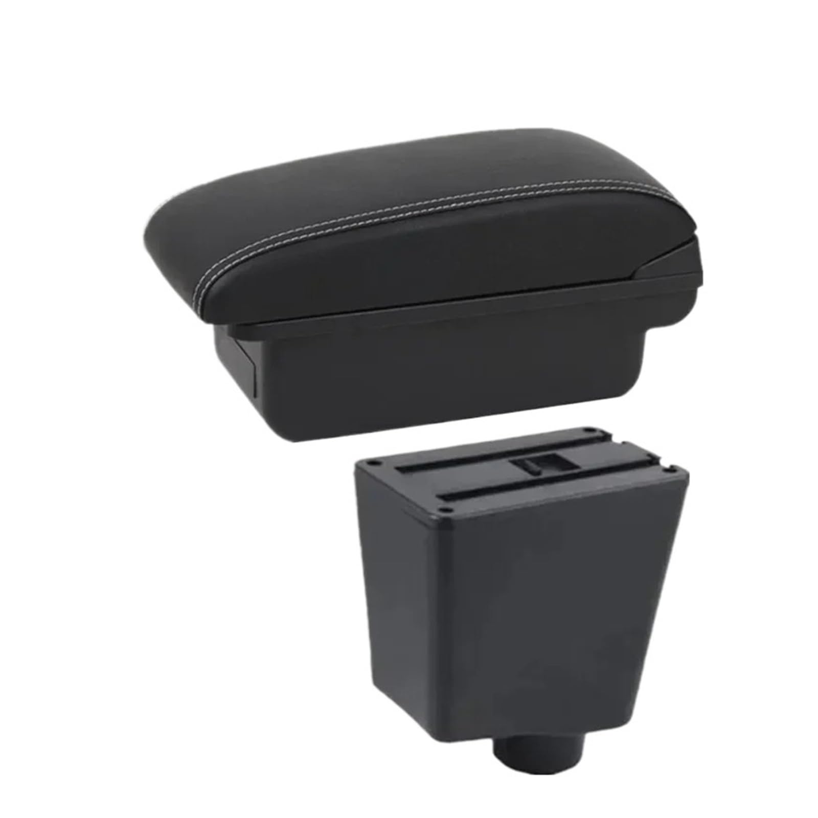UMDJJU For SEAT For Ibiza III 2001-2008 Armrest Box Car Storage Retrofit Accessories Car Centre Console Armrest Box(A1 white line No USB)