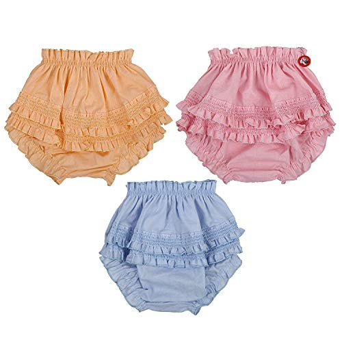 Image of GURU KRIPA BABY PRODUCTS Presents Cotton Fabric Back Frill Panty for Baby Girl Inner Wear Drawer /Bloomer Underwear Brief Girl Casual Nikker for Baby Girls Pack of 6Pcs