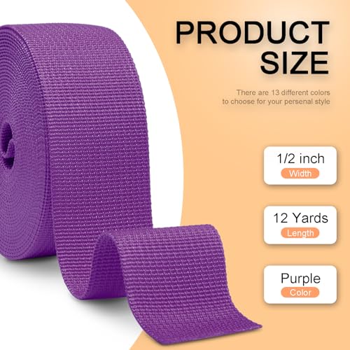 Image of CooBigo 12 Yards Webbing 1 inch & 1.5 inch & 2 inch Polypropylene Webbing Strap 1 Inch 1.5 Inch 2 Inch Wide Webbing Strapping for Bags /Lawn Chair /Pool Solar Cover DIY Crafting