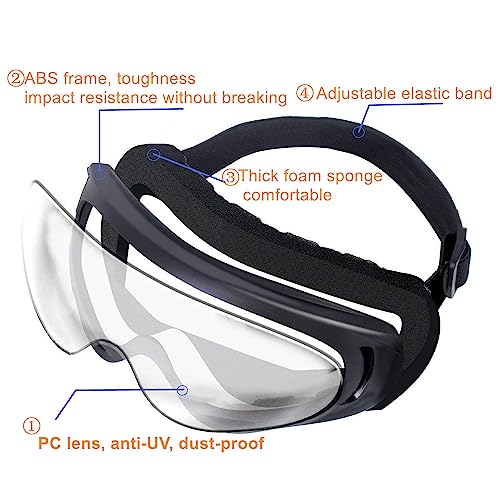 Image of LJDJ Motorcycle Goggles,2 Pack Dirt Bike ATV Motocross Riding Hiking Protective with 2 Pack Neck Breathable Bandana Mask (Black + Black /Clear Lens)