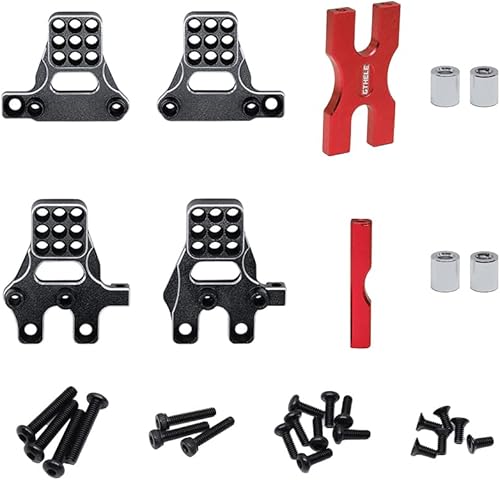 Miniatura 2 de Soportes de choque Soporte de amortiguador de múltiples orificios Torre de aluminio para TRX4M Defender 118 RC Crawler Upgrades (rojo)