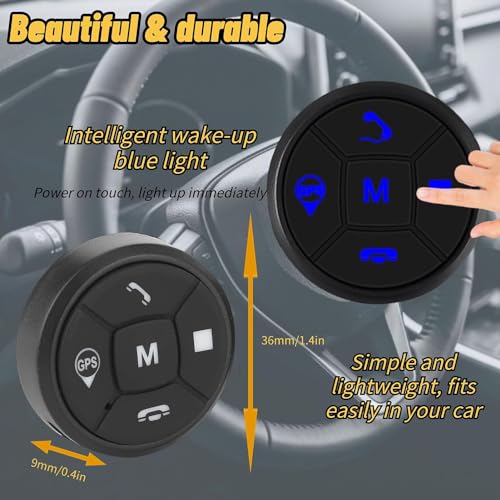 Image of Bluetooth Steering Wheel Control, Button Controller, USB Charging Car Multi-Function Steering Wheel Button Switch Control for Volume GPS Navigation Control
