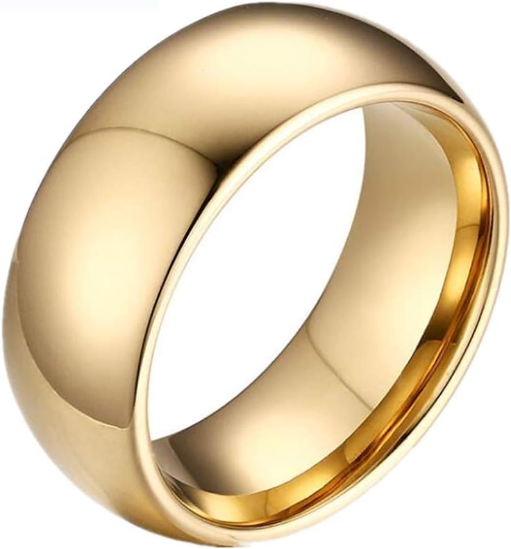 Jewelry メンズリングステンレススチールジュエリータングステンスチールリングTCR-001G、ローズゴールド、13、サイズ：7