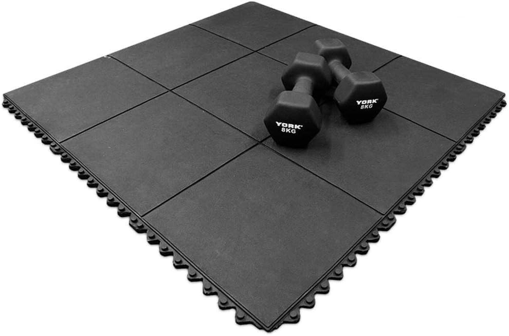 The Garden Range | Rubber Gym Mat - Interlocking Commercial Or Home Gym Flooring (900x900x16mm)