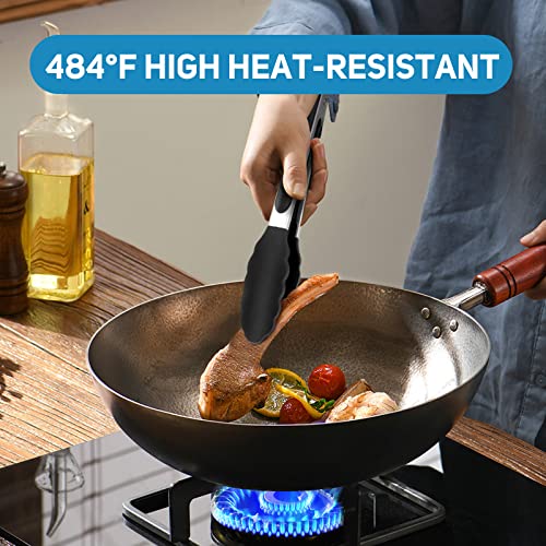 Eekedo Kitchen Tongs, Stainless Steel Silicone Tongs For Cooking 600ºf High Heat-Resistant Bbq Grilling Locking Tongs, Set Of 2-9" And 12" #TOP1