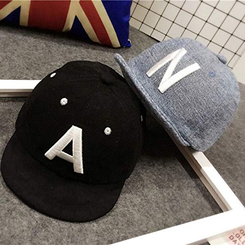 Spring Summer Cotton Baby Letter Cap Baby Kids Boy Adjustable Baseball Caps Boys Girl Hats Children Snapback Hip-Hop Sun Hat (Black) #TOP6