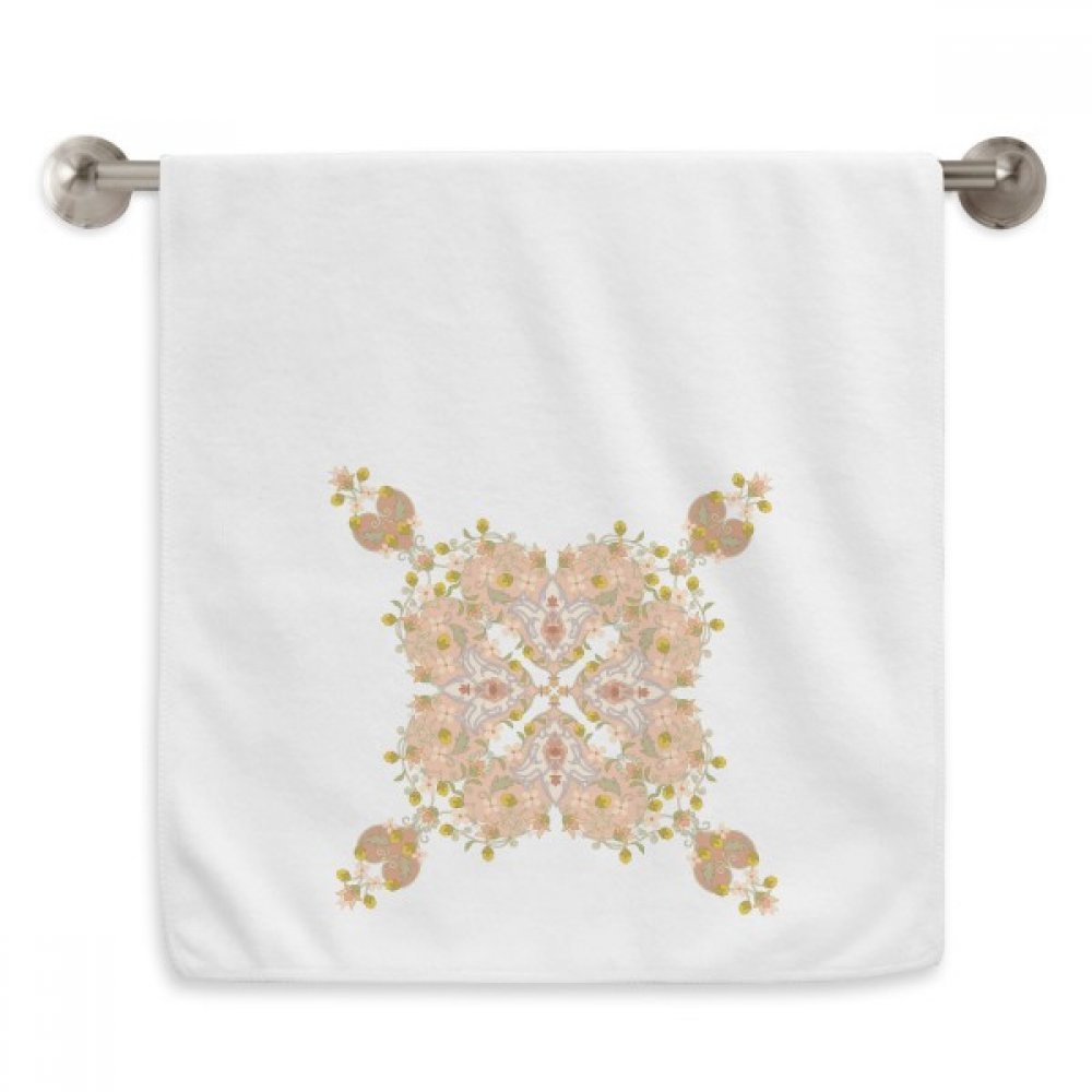 Diadème serviettes moelleuses à motif floral parallèle blanc épuré
