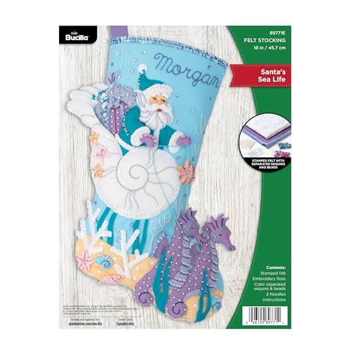 Kit chaussette en feutre Bucilla vie marine pour embellir votre cheminée