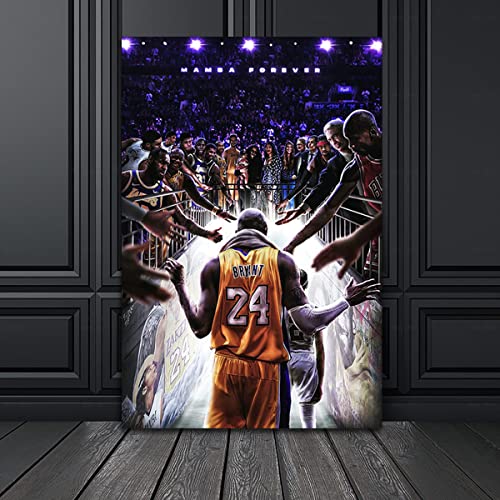 Kobe Bryant Poster Canvas Wall Art Print Mamba Mentality Inspirational Canvas Wall Art Basketball Player Sports Home Decor Motivational Artwork For Home,Office,Gym Wall Decor 16 X 24Inch - No Frame（Goodbye Kobe Bryant ） #TOP7