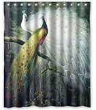 BravoVision Fashion Custom Beautiful Peacock Waterproof Fabric Bath Shower Curtain 60" x 72"