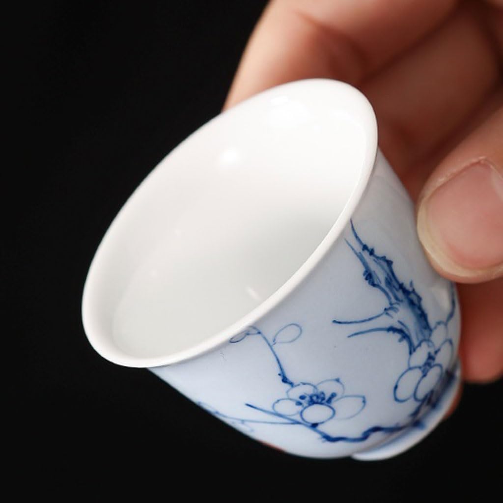 Filiżanki do matcha kubek do herbaty ręcznie malowany kwiat śliwy mała filiżanka do herbaty wykwintny ceramiczny kubek zapachowy osobista impreza filiżanka do herbaty zestaw do herbaty kubek