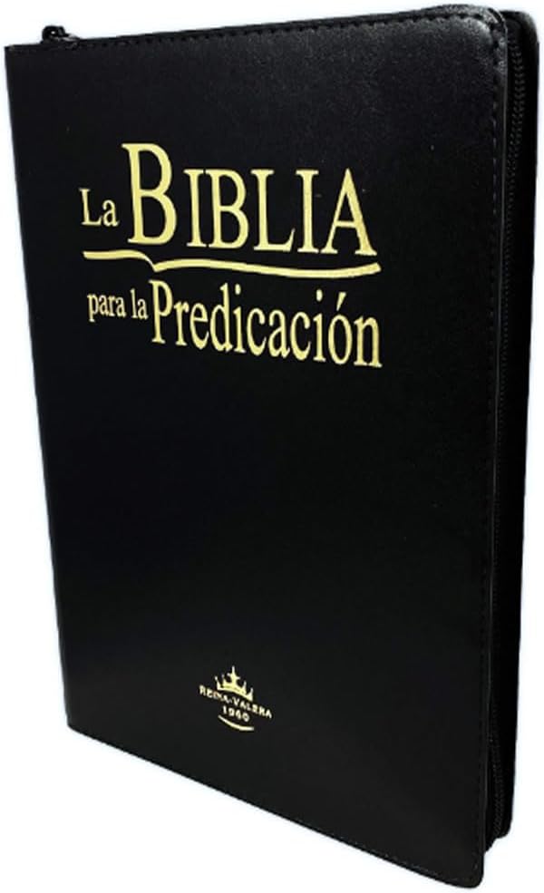 La Biblia para la Predicación RVR60 - Letra Grande, imitación cuero negro, indice, ziper, canto dorado (Spanish Edition)