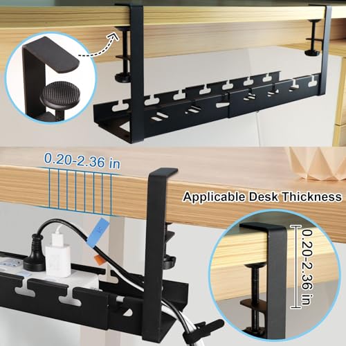 seOSTO Raccogli Cavi Scrivania, Porta Cavi Scrivania senza Forare, Retrattile Portacavi sotto Scrivania,Super Robusti per Cavi Ordinati, Cable Management, Organizer Cavi Scrivania per Ufficio e Casa