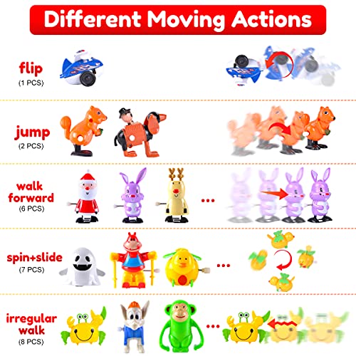 FUNNISM 24 Pack Mini Wind-up Toys Set, Assorted Style Bulk Wind Up Toys for Toddlers and Kids, School Exchange Gifts, Classroom Prizes, Goodie Bag Fillers, Birthday Party Gifts, Party Favors Supplies - Thumbnail 2
