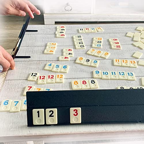 Tocebe 106 Rummy Tiles Game, Travel Games Rummy Board Game, Rummy Set With Aluminum Case & 4 Anti-Skid Durable Trays #TOP6