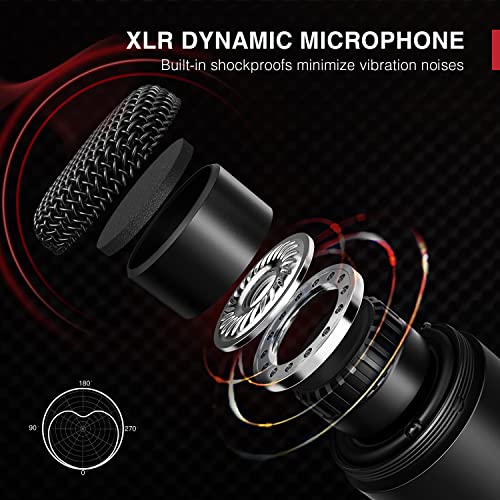 Fifine Xlr Dynamic Microphone, Vocal Podcast Microphone With Cardioid Pattern, Studio Metal Mic For Streaming Voice-Over Dubbing Video Recording, Black-K669D #TOP1
