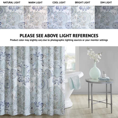 Madison Park Isla Shower Curtain for Bathroom, Cotton, 72 x 72, Blue - image 4