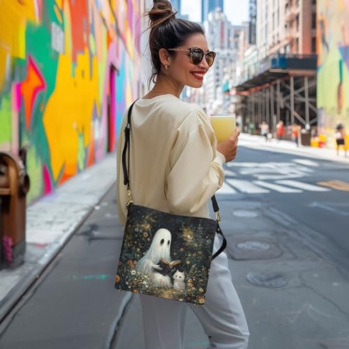 Image of HUGS IDEA Boho Bags for Women Leather Handbag Shoulder Bucket Crossbody Purse