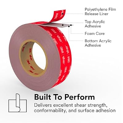 3M VHB Tape 4991, 2 in width x 5 yd length (1 Roll)