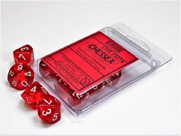 Chessex Scarab Blue Blood/Gold D10 Dice Set (10)