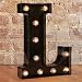 Pooqla Decorative LED Illuminated Letter Marquee Sign - Alphabet Marquee Letters with Lights for Wedding Birthday Party Christmas Night Light Lamp Home Bar Decoration L, Black