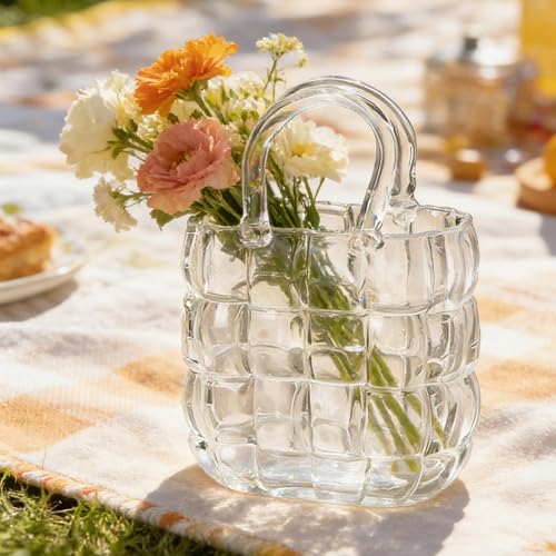 Vase à fleurs transparent avec design style verres à vin pour table - 4