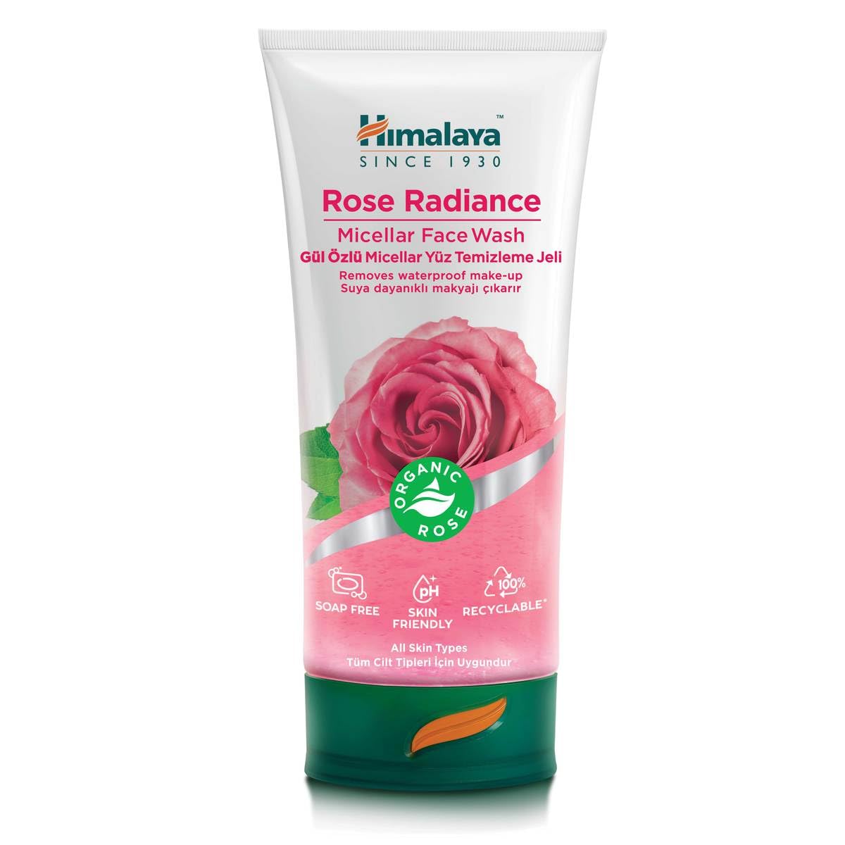 Himalaya Since 1930 Micellar Parlatıcı Yüz Temizleyici, Organik Gül, Makyaj Temizleyici, Normal Ve Yağlı Ciltler, 150ml