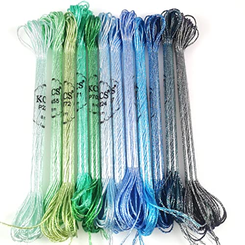 Image of KCS 6-Strand Cross Stitch Metallic Variegated Pearl Shiny Embroidery Floss (12 Skeins # 3)