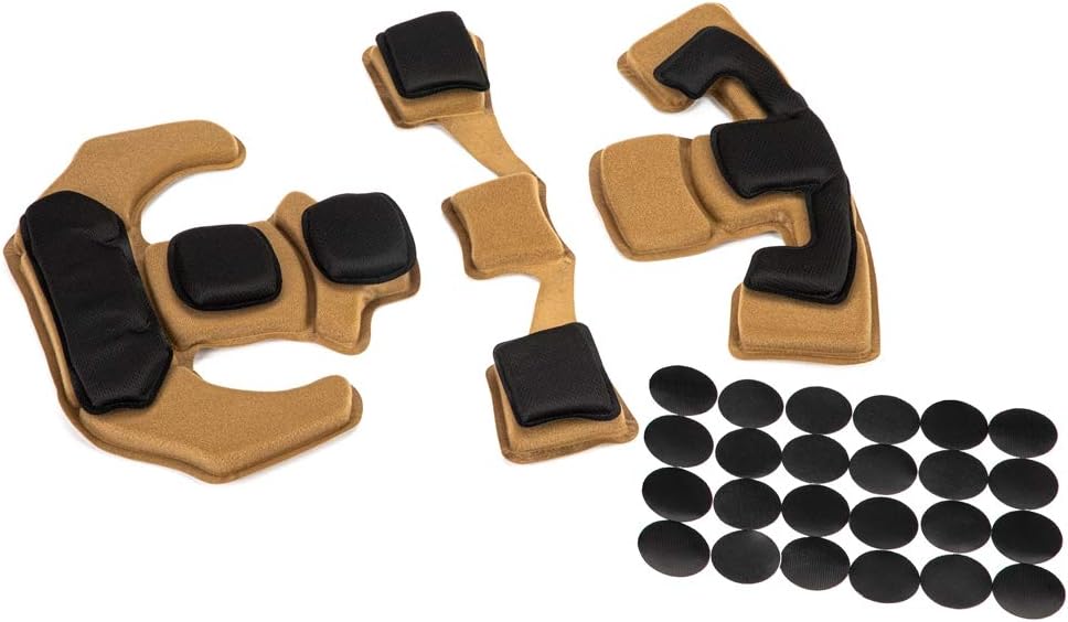 Memory Foam Pad Protective Mat Helmet Padding Kit Replacement Universal Motorcycle Tactical Cushions for ACH MICH Team Wendy FMA EXF Helmet (Tan Black)