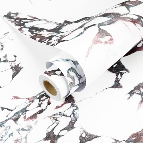 Papel tapiz de mármol blanco autoadhesivo para cocina y baño 4