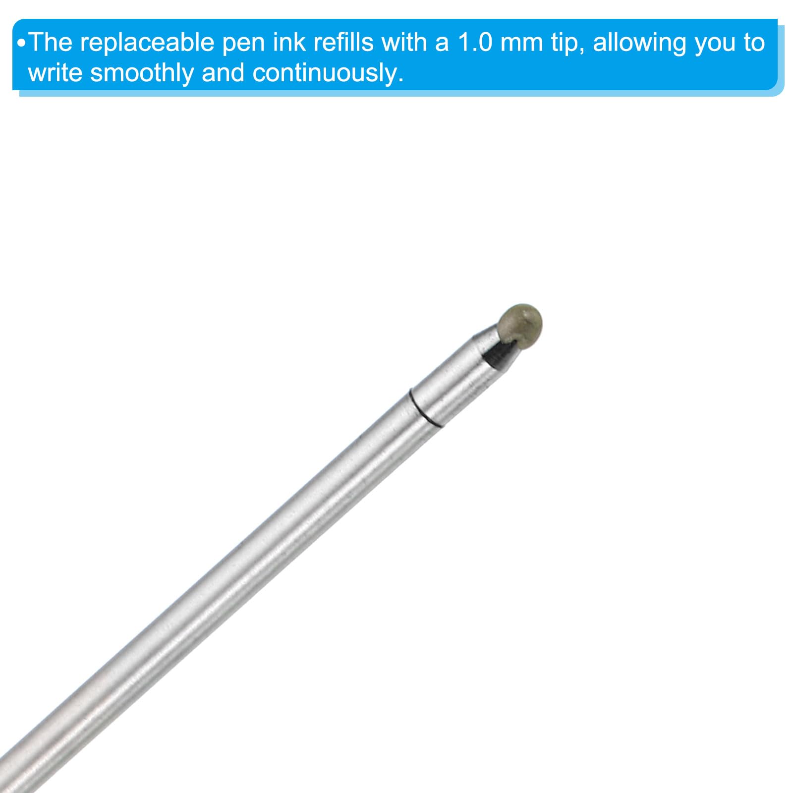 PATIKIL 0.6mm Pen Ink Refills, 20 Pcs Ballpoint Refill Medium Point Metal Compatible Replaceable Replacement for Pen Writing Office, Black - Image 4