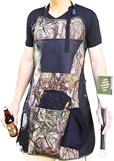 Camo BBQ Aprons for Men with Beer Holder (Insulated) plus Retractable Bottle Opener
