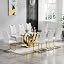 Gold Table&8 White Chairs