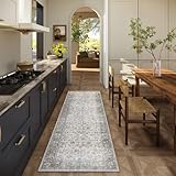 Alfombra de cocina lavable para pasillos: 2 pies 6 x 8 pies, alfombra antideslizante de pelo bajo, resistente a las manchas, suave, para interiores, entrada, pasillos, cocina, lavandería, junto a casa