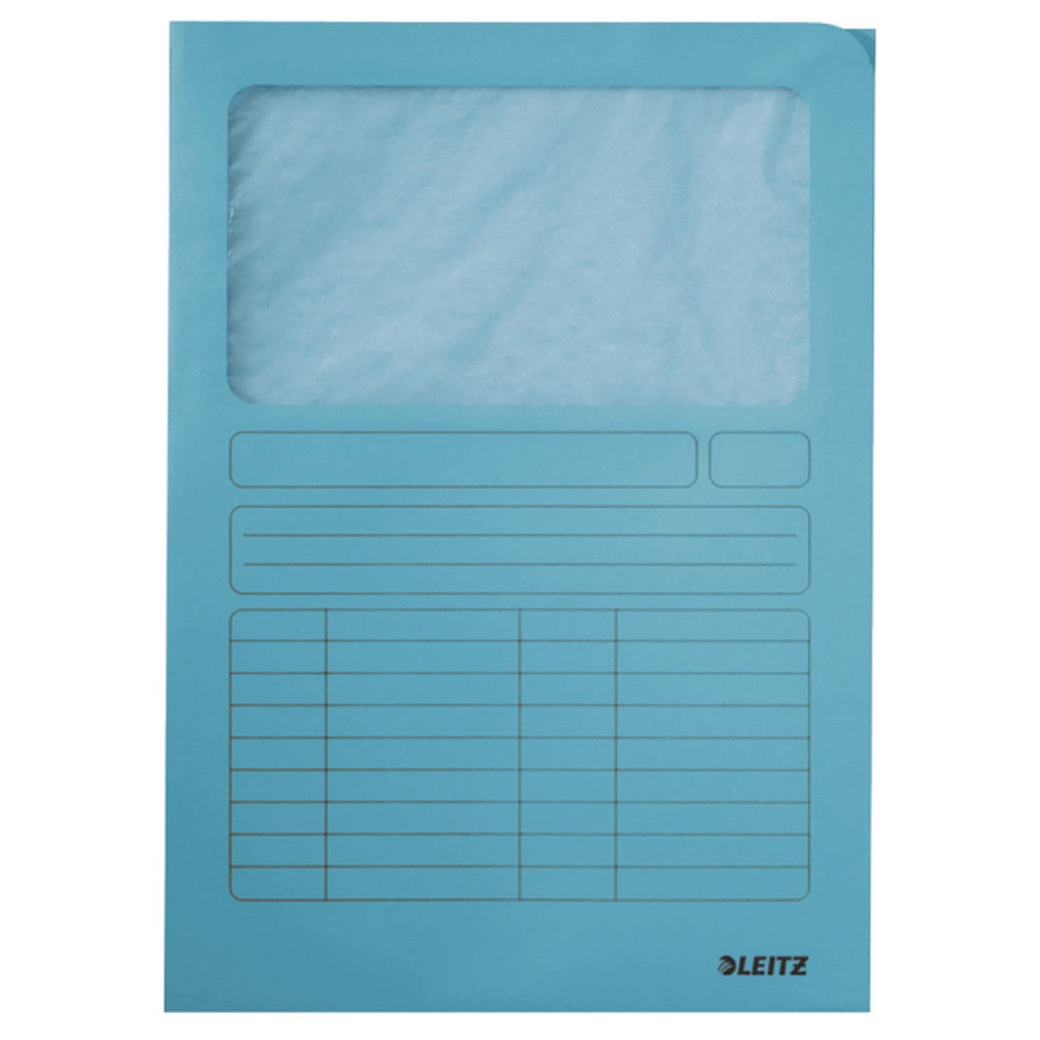 LEITZ® Sichtmappe, Karton (RC), 160 g/m², A4, hellblau (100 Stück), Sie erhalten 1 Packung á 100 Stück